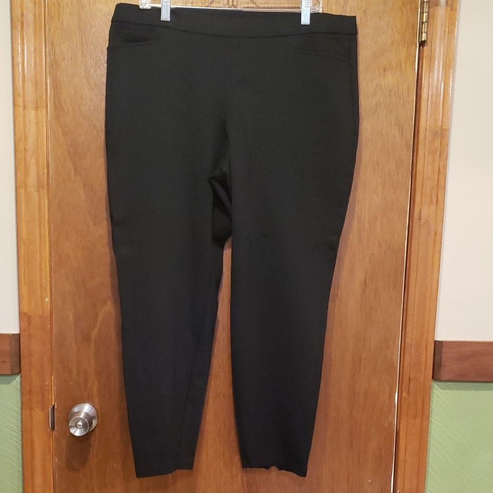 Eileen Fisher Black Pull On Thick Stretch Style Pant